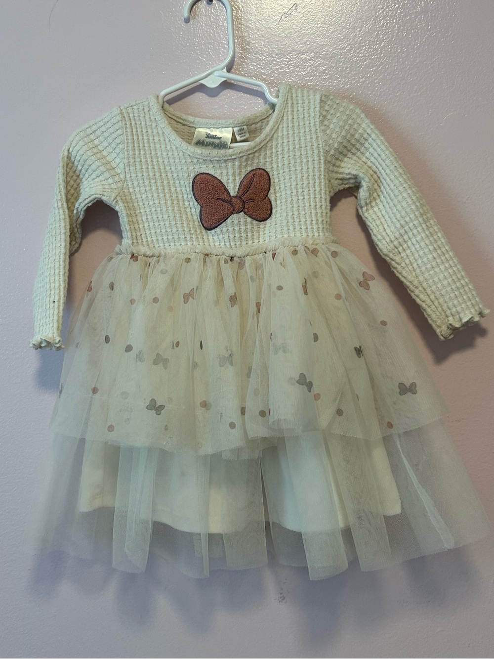 Disney Minnie Mouse Cream Tulle Dress Sz 18 Mo